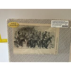 Genuine Antique Wood Engraving Civil War 1863 Morgan’s Raiders HARPER’S History